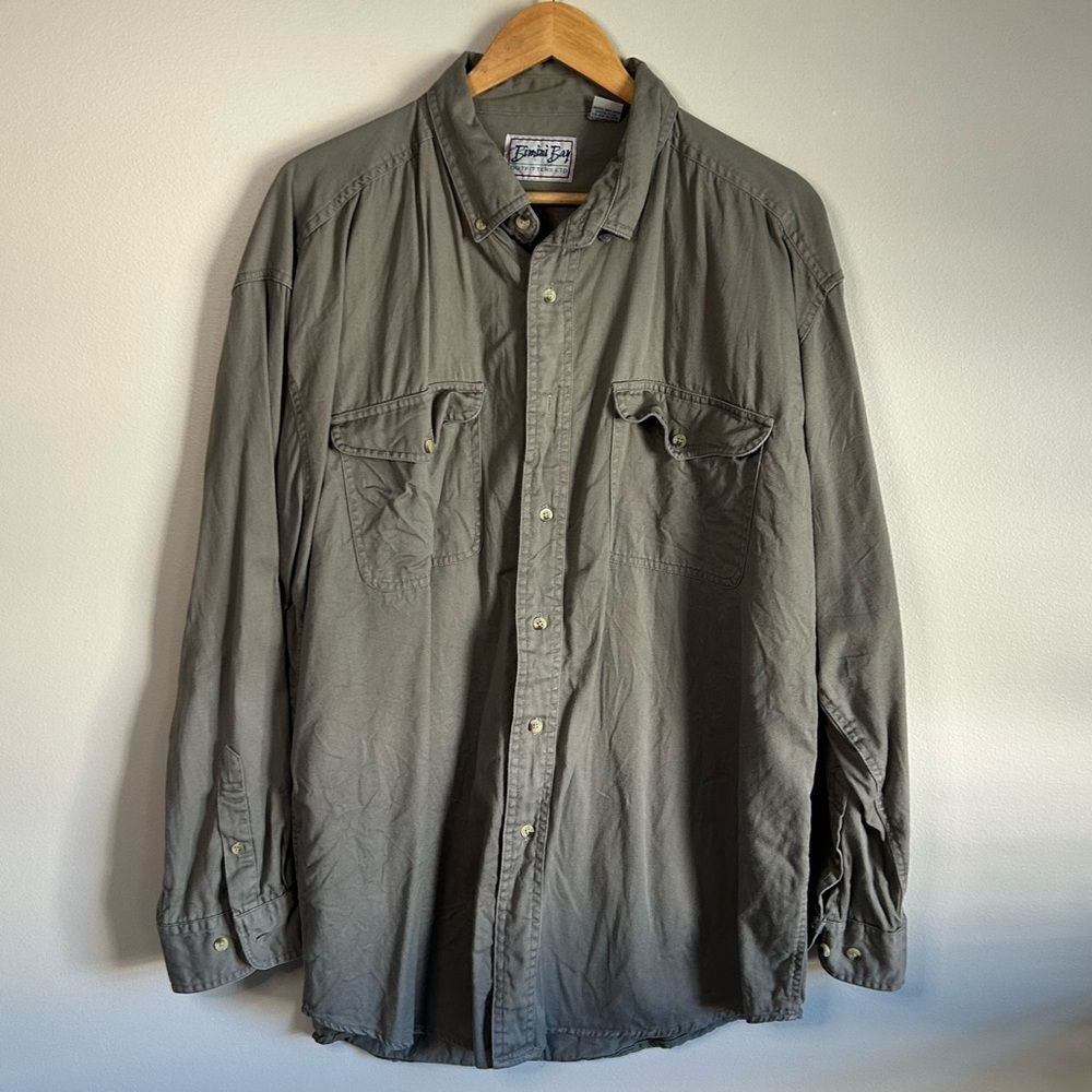 Bimini Boy Khaki Green Casual Button Down Shirt Size XXL